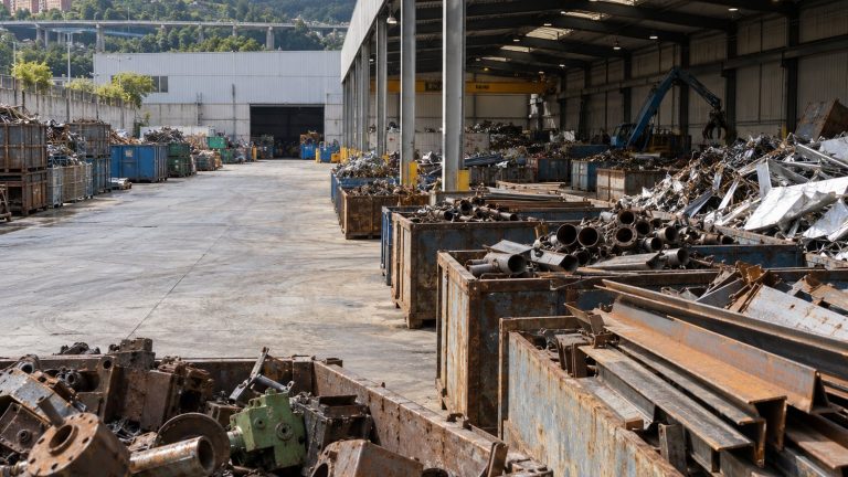 Clasificación de chatarra metálica y cobre en una instalación industrial de Bizkaia