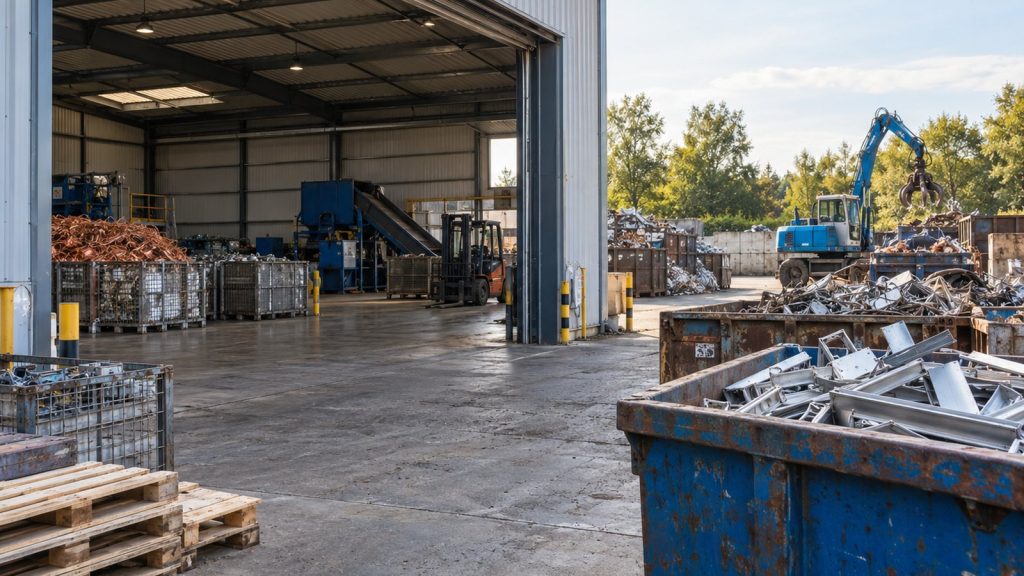 Chatarra metálica preparada para una recogida industrial en Bizkaia