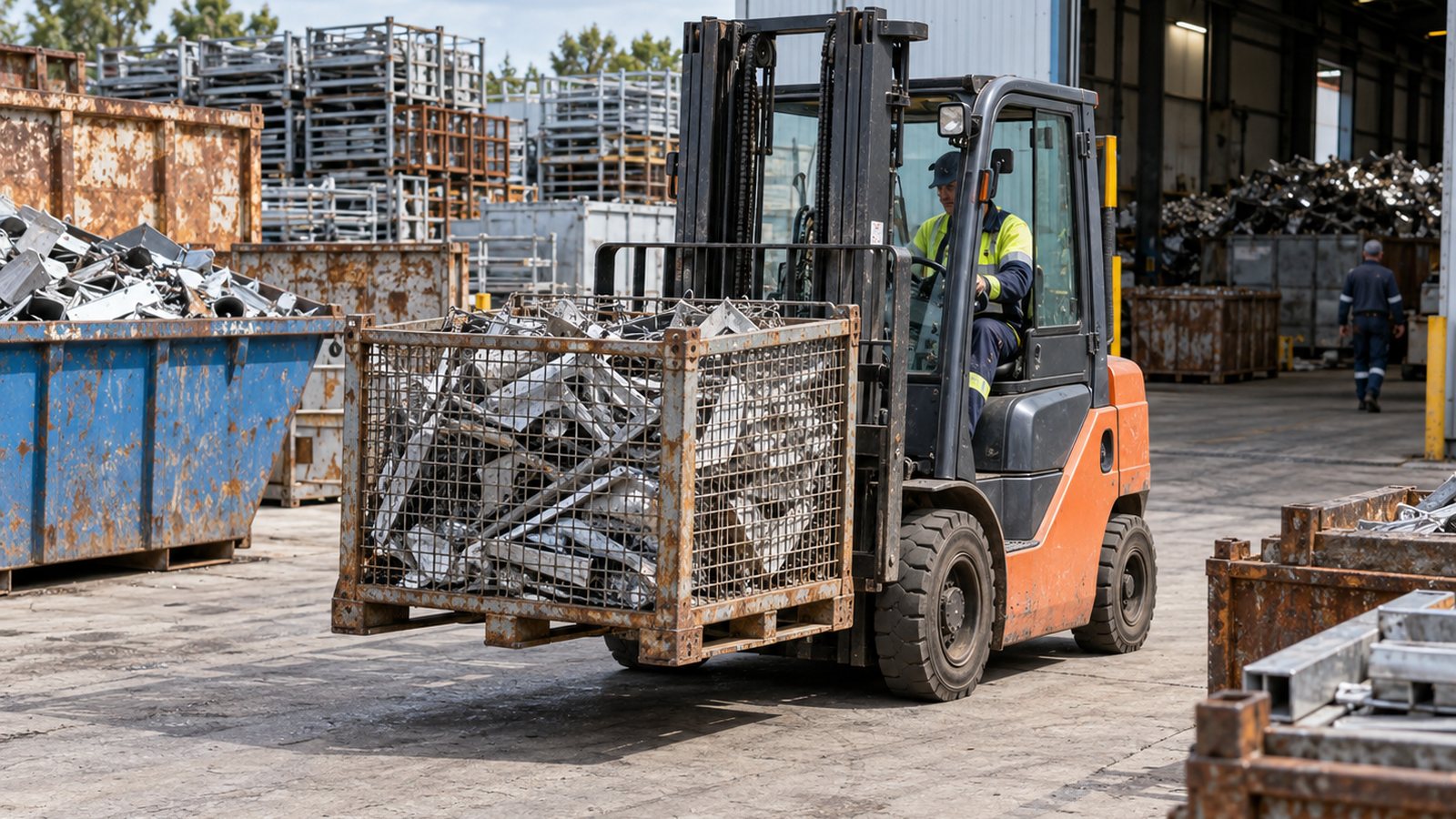 Chatarra metálica clasificada en una instalación industrial de Bizkaia