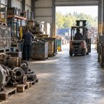 Chatarra metálica preparada para una recogida industrial en Bizkaia